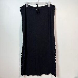 La Mesa Alpaca Wool Bouclé Skirt Black Size Medium Made in Peru